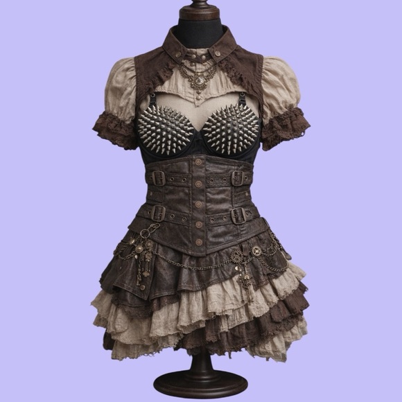 Lip Service Tops - RARE 2008 Lip Service Brown Steampunk Under Bust Corset Belt w Buckle Details